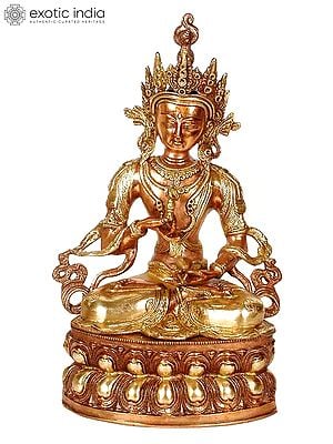 14" Tibetan Buddhist Deity Vajrasattva - The Divine Priest In Brass | Handmade | Made In India