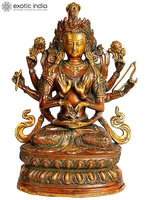 13" Tibetan Buddhist Deity Namasangati In Brass | Handmade | Made In India