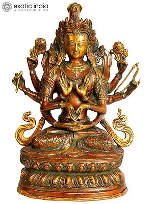 13" Tibetan Buddhist Deity Namasangati In Brass | Handmade | Made In India
