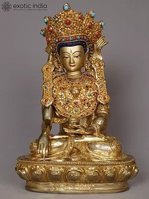 15" Shakyamuni Buddha Nepalese Copper Statue | Buddhist Deity Idols From Nepal