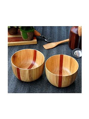 Wood Customised Bowl - Set Of 2