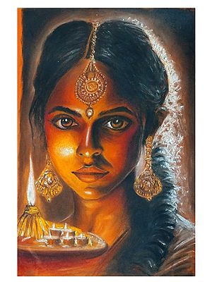 Beautiful Indian Bride Face | Soft Pastel On Paper | By Suman Das