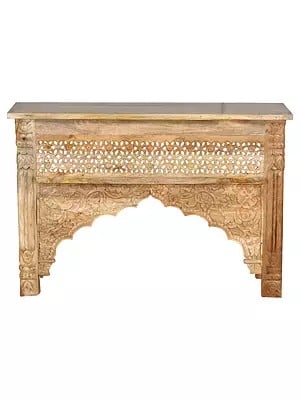 47" Large Console Table with Arch Look | Mango Wood Carved Table