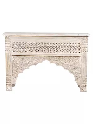 47" Large Console Table with Arch Look | Mango Wood Carved Table