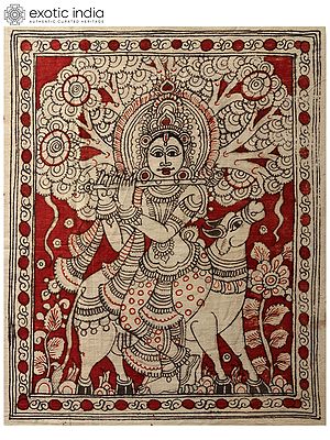 Venugopala (Fluting Krishna) | Kalamkari Painting