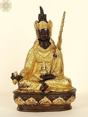 8" Tibetan Buddhist Deity Guru Padmasambhava In Brass | Handmade | Made In India