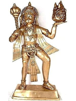 38" Large Size Lord Hanuman In Brass | Handmade | Made In India