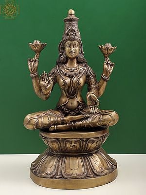 25" Lage Size Goddess Lakshmi as Padmavati In Brass | Handmade | Made In India