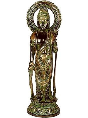 15" Japanese Buddha In Brass | Handmade | Made In India