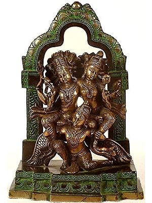 12" Lakshmi-Narayana on Garuda In Brass | Handmade | Made In India
