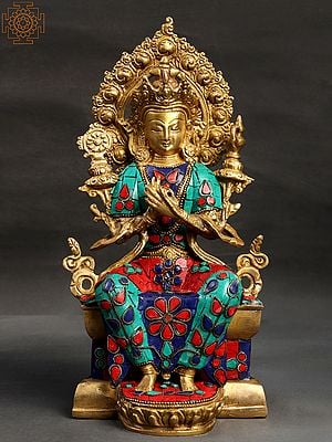 11" Tibetan Buddhist Deity Maitreya Buddha In Brass | Handmade | Made In India
