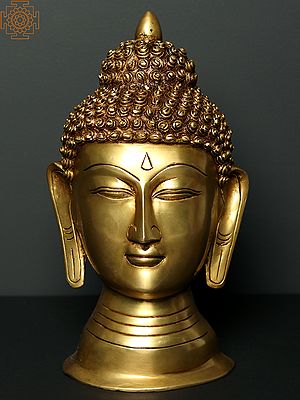 11" Brass Buddha Head (Wall Hanging Mask)
