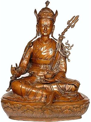 28" (Tibetan Buddhist Deity) Large Size Padmasambhava - The Second Buddha In Brass