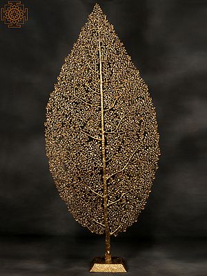 83" Large Brass Leaf Shaped Tree of Life