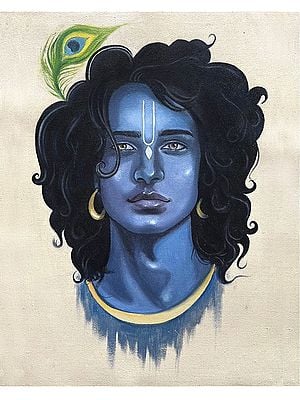 Divine Lord Krishna | Oil Painting On Canvas | Kuldip Jathar