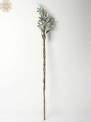 36" Hand-Painted Bunch of Flowers In Brass