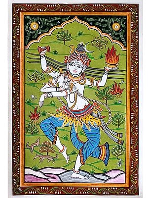 Mayaana Shiva - Patachitra Painting | Acrylic On Paper | By Hema Minakshi