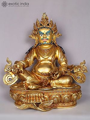 Lord Kubera Gilded Copper Nepalese Statue