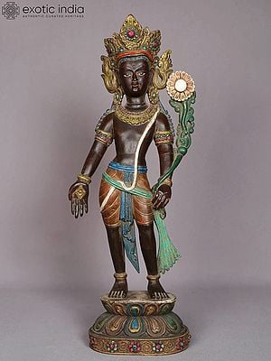 18" Superfine Wooden Lokeshvara Statue