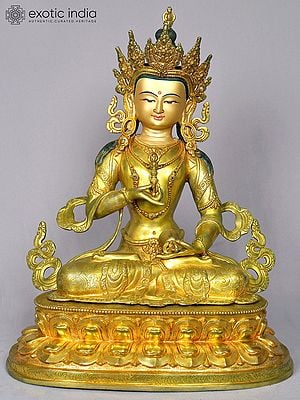 19" Vajrasattva Gilded Copper Statue from Nepal