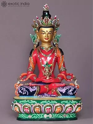 15" Colourful Aparamita Copper Statue from Nepal