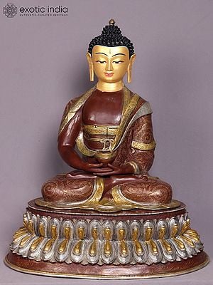 23" Amitabh Buddha in Sitting Copper Statue from Nepal