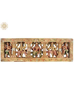 35" Large Wooden Dancing Devi | Wall Panel