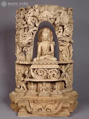 27'' Demon Striking Buddha | Nepalese Handicrafts