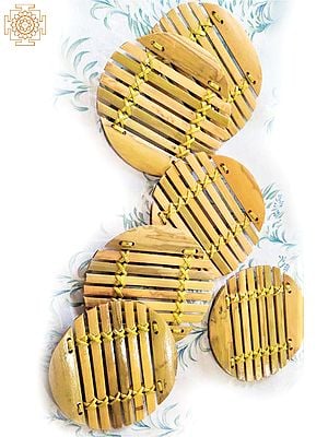 4" Bamboo Handmade Oval shaped Coasters for Tea Coffee (Set of Six)