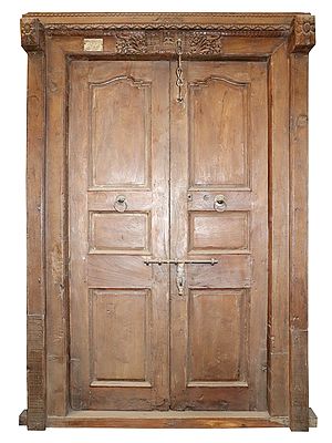 73" Large Wooden Entrance Door | Vintage Indian Door