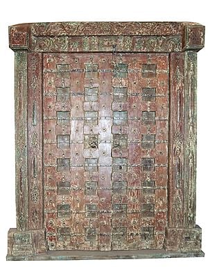 77" Large Wooden Vintage Indian Door