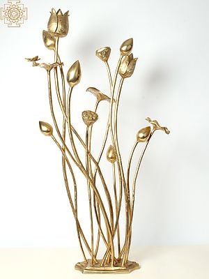 34" Brass Exquisite Tulip Flowers Bouquet