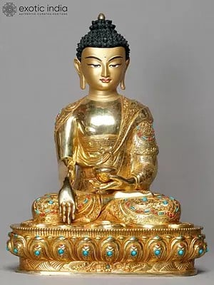 14" Copper Shakyamuni Buddha From Nepal