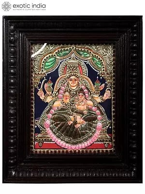 Sanathana Lakshmi | Traditional Colors with 24 Karat Gold | With Frame