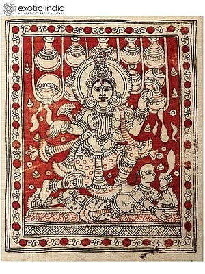 Apsara Dancing on Vamana | Kalamkari Painting