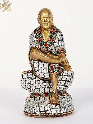 7" Shirdi Sai Baba In Brass | Handmade | Made In India