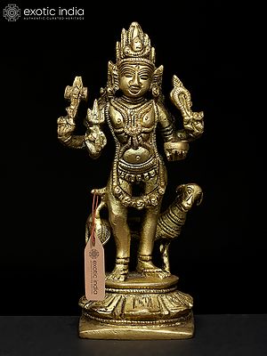 5" Bhairava Sculpture In Brass | Handmade | Made In India