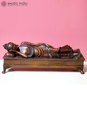 4" Sleeping Buddha Idol from Nepal | Nepalese Copper Statue