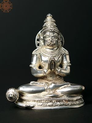 4'' Superfine Small Hanuman Idol Seated in Anjali Mudra | Brass Statue