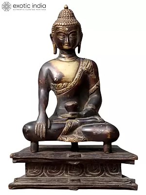 9" Copper Shakyamuni Buddha Statue from Nepal