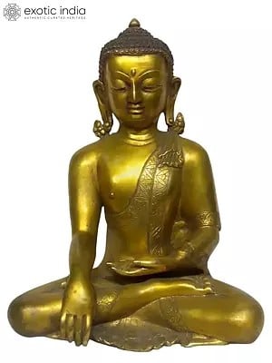 7" Lord Buddha in Bhumi-Sparsha Mudra | Copper Statue From Nepal