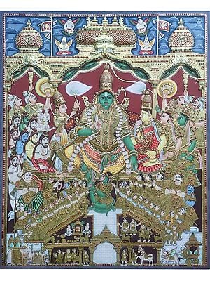 Shri Ram Pattabhishekam - Tanjore Painting Without Frame