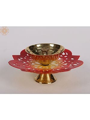 Small Brass Floral Design Diya