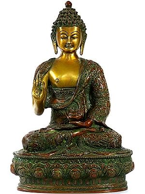 13" Preaching Buddha In Brass | Handmade | Made In India