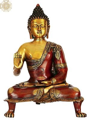 20" Buddha in Vitark Mudra In Brass | Handmade | Made In India