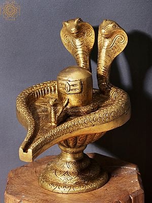 4" Shiva Linga In Brass | Handmade | Made In India