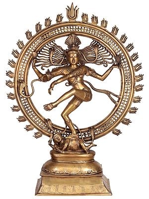 42" The Incomparable Tanjore Nataraja In Brass | Handcrafted In India