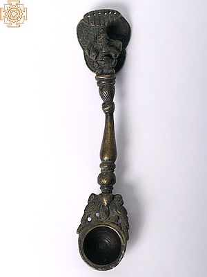6" Snake-Hooded Ganesha Ritual Spoon