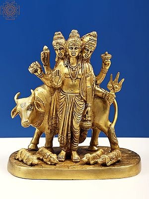 The Holy Saint Dattatreya In Brass | Handcrafted In India