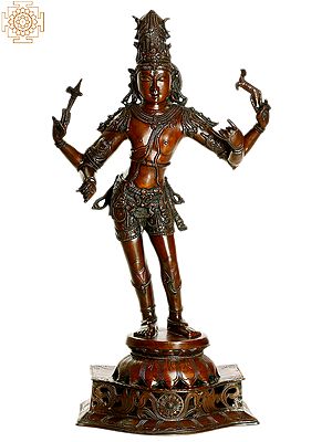 32" Large Size Vinapani Shiva as Pasuhpatinath In Brass | Handmade | Made In India